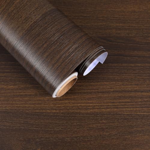 Brown Wood Wallpaper Peel and Stick Walnut Wood Contact Paper - color: Walnut Brown, size: 15.7" x 472"