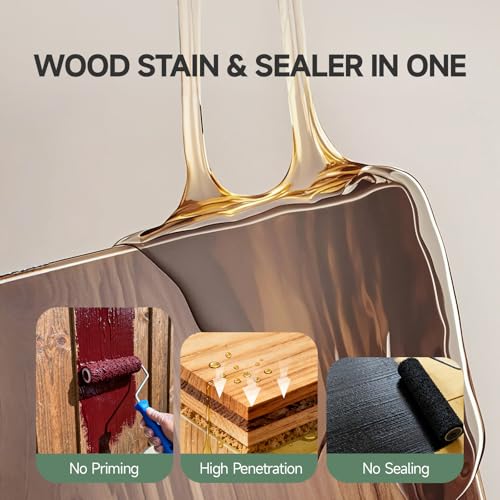 Wood Stain,16oz Cherry Red Wood Stain & Sealer in One (with Tools) - color: Cherry Red, size: 0.5kg