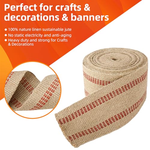 YaeCCC Jute Webbing,Upholstery Webbing for Chair,3.5"x10Yd Upholstery Strap - color: red, size: 3.5" x 10 Yd