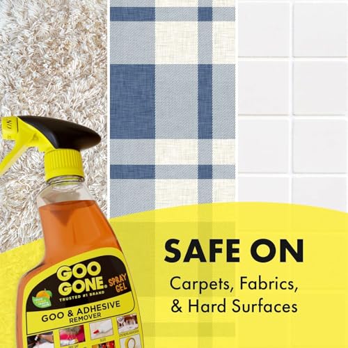 Goo Gone Adhesive Remover Spray Gel 12 Oz with Scraper, Surface Safe - size: 12 Fl Oz (Pack of 1)