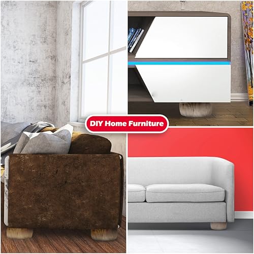 WADDELL Couch Feet (1 Count, Pine Bun Foot) | 2¼" Quick Mount Wood Sofa Legs for DIY Home Projects with 5/16" #18 Hanger Bolt | Unfinished Furniture Feet for Accent Armchair, Ottoman Bench, Foot Stool - color: Pine Bun Foot