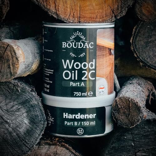 Wood Oil 2C Hardwax Oil, Seal Once, Interior Wood Stain and Finish, Voc Free, Linseed Based, for All Interior Wood Projects, Furniture and Flooring, 900ml, Clear - color: Clear, size: 900ml