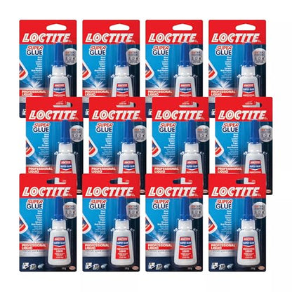 Loctite Super Glue Liquid Professional, 20g Bottle (Pack of 12) Heavy‑Duty Instant Adhesive for Plastic, Wood & Metal, Clear Superglue with Precision Nozzle, Quick‑Dry Formula - size: 12 Pack