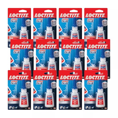 Loctite Super Glue Liquid Professional, 20g Bottle (Pack of 12) Heavy‑Duty Instant Adhesive for Plastic, Wood & Metal, Clear Superglue with Precision Nozzle, Quick‑Dry Formula - size: 12 Pack