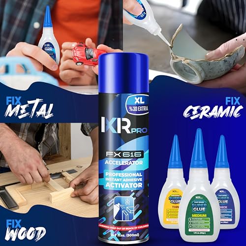 CA Glue with Activator 20x Thin Medium Thick Glue Kit 20x16.9oz Accelerator - size: 20 Pack