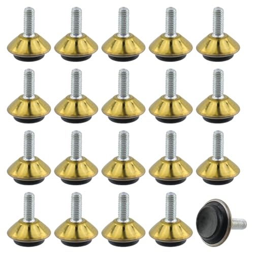 Coshar 20Pcs M6 Table Leg Extenders Swivel Furniture Leg Levelers Adjustable Levelers Feet Screw On Furniture Feet for Tables Chairs Cabinets Riser