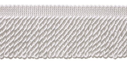 DÉCOPRO 2 1/2" (6cm) Bullion Fringe Trim # EF25, Pure White #A1 (Bright White) 5 Yard Value Pack (4.5m/15 ft) - color: Pure White #A1 (Bright White), size: 2 1/2" (6cm)