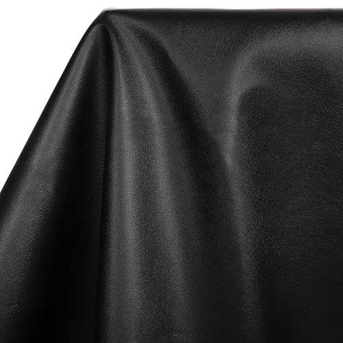 Meneng Black Marine Vinyl Fabric: 54"x72" Faux Leather 0.8mm Thick - color: Black, size: 2Yard（54"x72"）