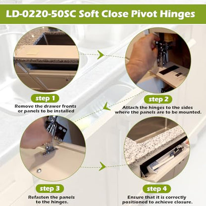 LD-0220-50SC Soft Close Pivot Hinges Self Closing Cabinet Door Hinge - color: 1 Pair