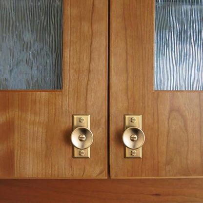 6 Pack Champagne Bronze Cabinet Knobs with Backplate Modern Knob - color: Champagne Bronze, style: Plaquette