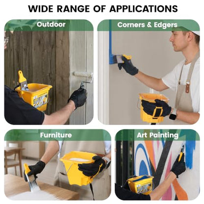Voomey 20 Pack Hand Held Paint Bucket and 4 Inch Roller Kit - size: 20 Pcs Hand Held Paint Bucket Kit
