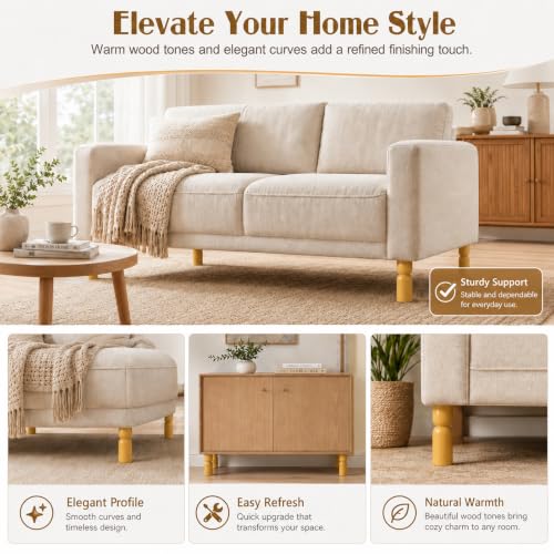 5.1 Inch wooden legs for furniture set of 4 Wood Furniture Legs Couch Feet Colorful Round Sofa Furniture Replacement Solid Wood Furniture Feet for Couch Bed Chair Cabinet Bookcase Dresser Ottoman - color: Yellow