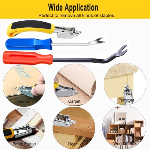 3Pcs Staple Remover Heavy Duty Upholstery Staple Puller Tool