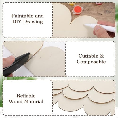 24 Pack 15.75 x 3.54 Inch Unfinished Wood Trim Scalloped Edge Decorative Molding Trim for DIY Wall, Cabinet, Shelf, Door, and Window Decor