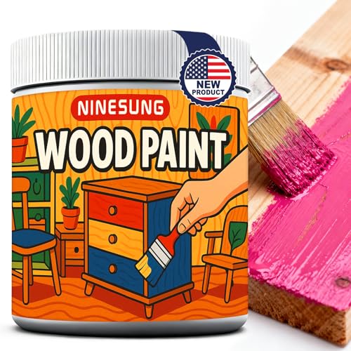 Hot Pink Wood Paint for Furniture, Doors & Crafts - Waterproof, Fade-Resistant, All-in-One Paint For Furniture Without Sanding Fast Drying Formula for Indoor/Outdoor Projects (Hot Pink, 17.6 oz / 500 g) - size: 17.6 Fl Oz (Pack of 1)