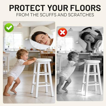 Felt Furniture Pads 114 PCS, 7 Sizes, Felt Pads for Chair Legs, Suitable for Round and Square Chair Legs, to Prevent Scratches, Reduce Noise and Protect The Floor (Black)