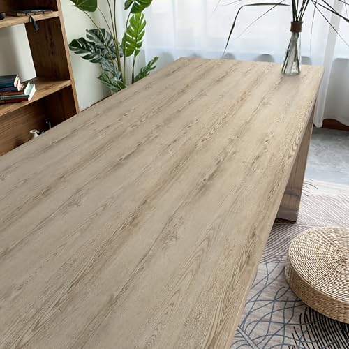 GloryTik 118"X17.7" Light Brown Wood Grain Contact Paper Faux Wood Peel and Stick Wallpaper Wood Removable Self Adhesive Waterproof Wallpaper - color: Light Brown, size: 17.7" x 118"