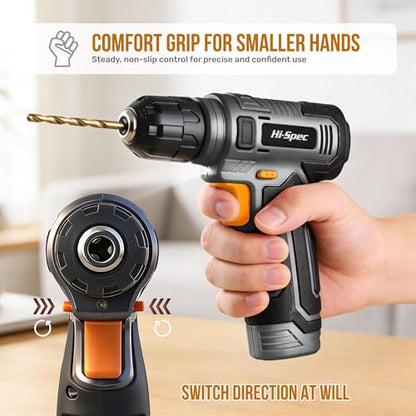 Hi-Spec 8V USB Power Drill Driver Bit Set with Hanging Kit for DIY, Gray - color: Gray, size: 75PCS