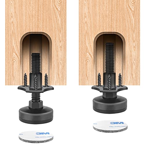 Anwenk Adjustable Leveling Feet Furniture Leg Leveler Table Feet Heavy Duty - color: Black-4p-t Nut