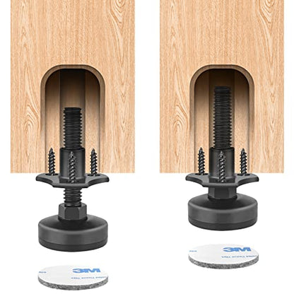 Anwenk Adjustable Leveling Feet Furniture Leg Leveler Table Feet Heavy Duty - color: Black-4p-t Nut