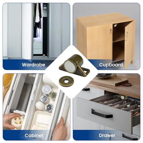 5 Pack Magnetic Cabinet Door Catch with Magnets, Cabinet Latch