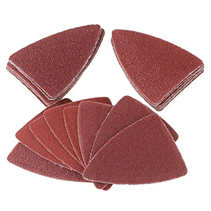 100pcs 52x38mm Finger Detail Sander Sandpads Assorted 60/80/120/180/240 Grits(20Pcs of Each) Brown