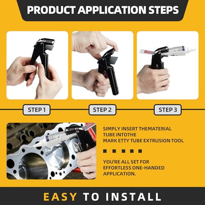 TENGBASE Silicone Extrusion Tool for RTV Tubes, 2.5" Industrial Dispenser - color: Black