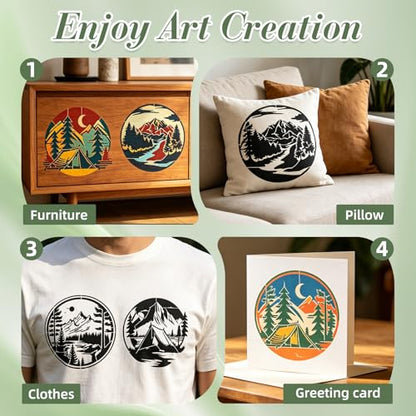 Mountain Stencils for Crafts Reusable 9Pcs Stencils(8X8 Inch) - color: Mountain