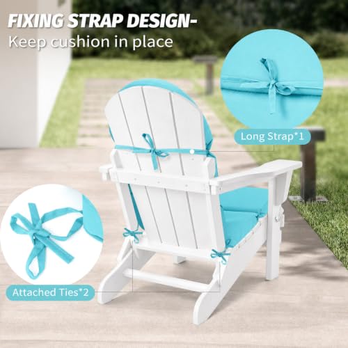 Adirondack Chair Cushion, 50x20 in Outdoor Rocking Seat Pad, 2 Pack - color: Teal, size: 2 pack