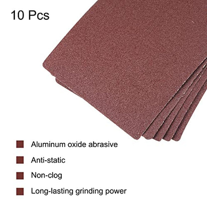 uxcell 10 Pcs 80 Grit Sandpapers 9" x 3.7" Aluminum Oxide Sanding Sheets Hand Sander Papers for Wood Furniture Finishing - style: 80 Grit
