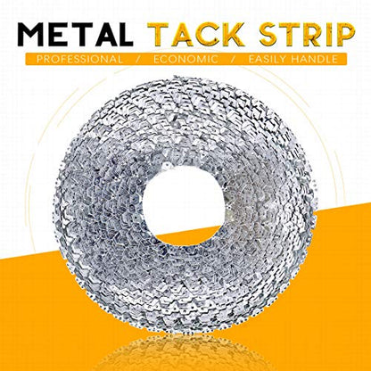 65 ft Flexible Metal Tack Strip Three-Tooth Upholstery Premium Heavy Duty Curve Ease Grip for Furniture, Chairs, Sofa, Bed Repair - size: ys/m