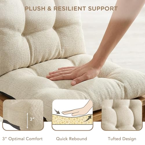 Codi Rocking Chair Cushions Indoor, Water-Resistant, Beige 1 Pack - color: Beige, size: 18"x18"/18"x22" - Standard 1PK