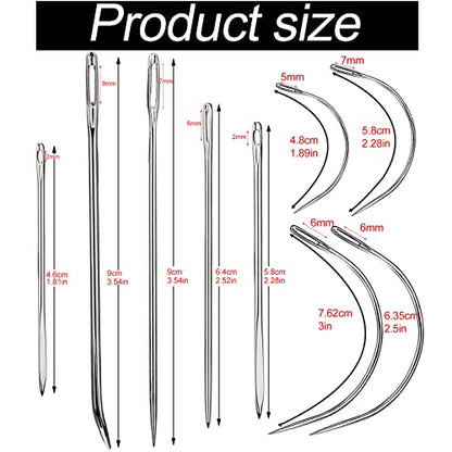 Veroave Sewing Needles, 9 PCS Curved Needle, Upholstery Needle - size: 9PCS