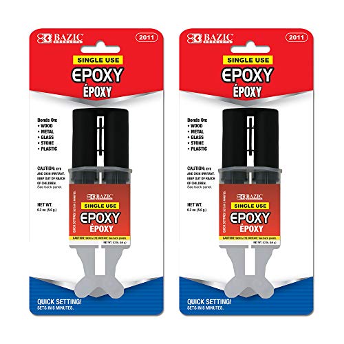 BAZIC Products Single-Use Quick-Set Epoxy, 0.2 oz, Syringe, 2-Pack - size: 2-Pack