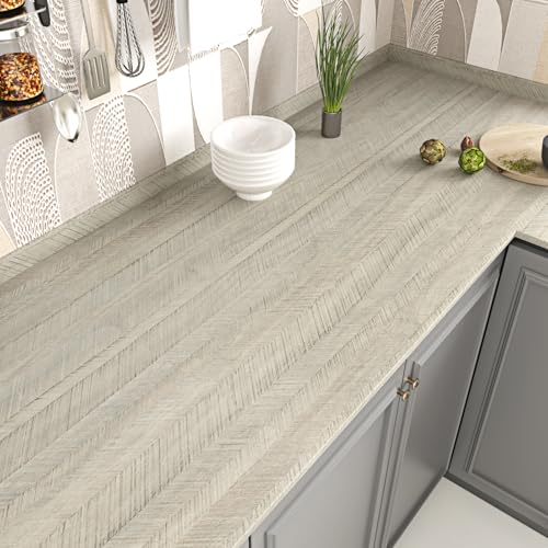 Herringbone Peel and Stick Wallpaper 17.7" x 120" Wood Grain Contact Paper for Cabinets Countertops Walls Furniture Waterproof Self Adhesive Removable Wallpaper for Bedroom Living Room - color: Light Herringbone