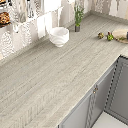 Herringbone Peel and Stick Wallpaper 17.7" x 120" Wood Grain Contact Paper for Cabinets Countertops Walls Furniture Waterproof Self Adhesive Removable Wallpaper for Bedroom Living Room - color: Light Herringbone