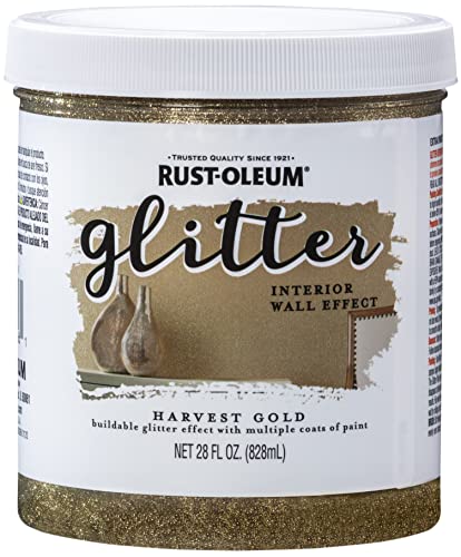 Rust-Oleum Glitter Harvest Gold Interior Wall Paint - color: Harvest Gold, size: 28 Fl Oz (Pack of 1)