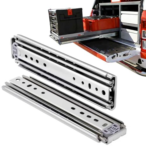 Heavy Duty Drawer Slides 12 14 16 18 20 22 24 26 28 30 32 34 36 40 44 48 52 56 60 Inch 500 Lbs Side Mount Full Extension Ball Bearing Rails Rail Tool Box Runner -W:76mm, 16 Inch - size: 16 Inch, style: Load:500 lb (No lock) -W:76mm