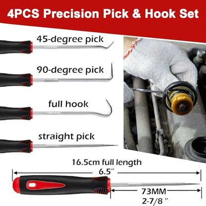 Keze 24Pcs Trim Removal Tool Set with Pick & Clip Removal Tool - Red - color: Red-Auto Trim Removal Tool Kit