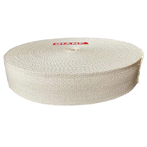 QIANF 1 Inch Natural Heavy Cotton Webbing 10 Yards for Bags Backpack Straps Belts Tote Bag Handles Pet Collars Fabric Purse Making Crafts - color: Natural, size: 1"-10 Yard