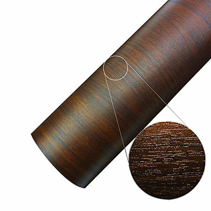 Moyishi Wood Grain Vinyl Sticker Decal Roll Car Interior Home Office Furniture DIY Film Wrap 30cmx100cm (Black) - color: Black