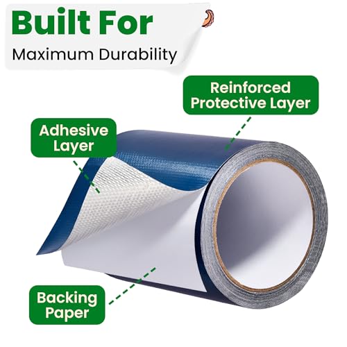 ECOHomes Awning, Tent & Canvas Repair Tape (Blue, 3 Inch x 30 Feet) - color: Blue, size: 3 Inch By 30 FT