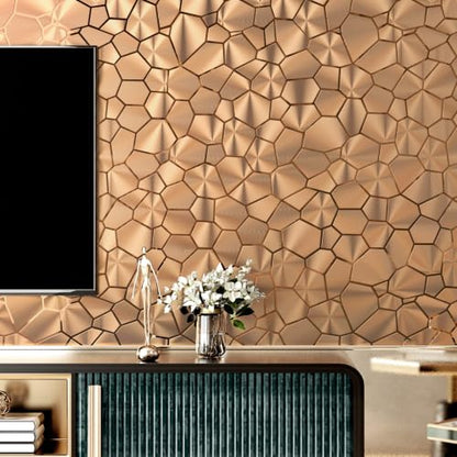 Rose Gold Metallic Wallpaper Peel and Stick Acoustic Wall Panels