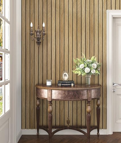 Brown 3D Wood Slat Panels for Walls Acoustic Slat Wall Paneling - color: 1.brown, size: 23.6" x 118"