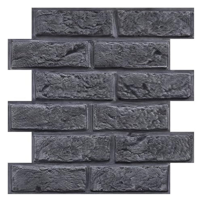 COMSTICKC 3D Faux Brick Wall Panels Peel and Stick, 10 Pcs 11.8" x 11.8" - color: Dark Gray