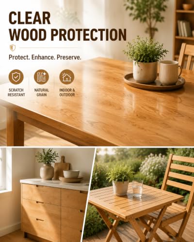 Water Based Polyurethane Acrylic Wood Sealer with Tools - color: Gloss