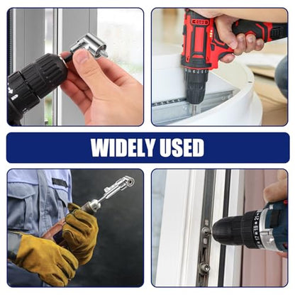 105° Right Angle Drill Adapter Set, Long & Short with Bits for Tight Space