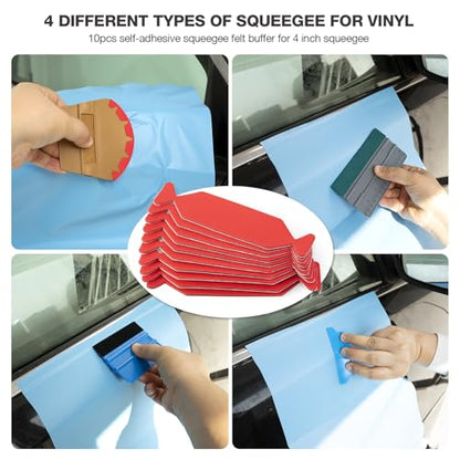 Gomake Vinyl Wrap Tool Car Wrap kit for Window Tint Film Installation, Include Heat Gun, Tinting Squeegee,Micro Tucking Stick, Film Cutter, Magnet Holder, Plastic Scraper