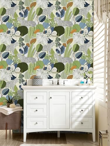 Peel and Stick Wallpaper Floral Leopard Renter Friendly Wallpaper