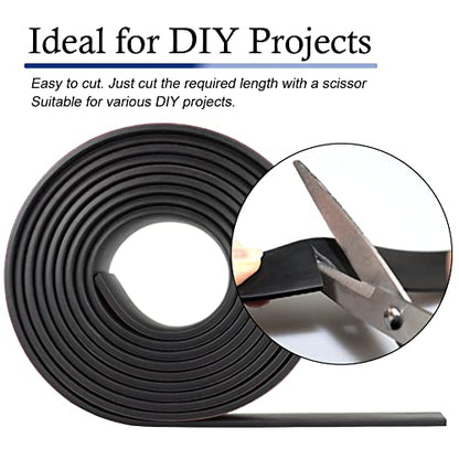 LSGCQ Neoprene Rubber Strips with Adhesive Backing Rubber Sheets - size: 1” Wide x 1/16" Thick x 10' Long